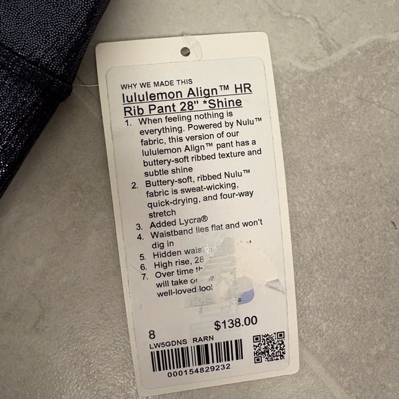 Lululemon Align Rib HR 28’’ Radiate Foil Print Black Night Size 8 - Picture 4 of 12